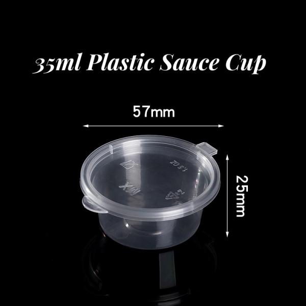 Custom Logo 35ml/50ml/75ml/100ml PP Plastic Cup Disposable Sauce Cup with Plastic Lid