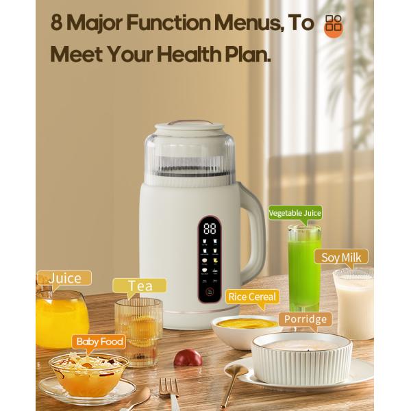 Electric Soup Maker 1200ML Soybean Milk Maker Heating Blender Soundproof Cover