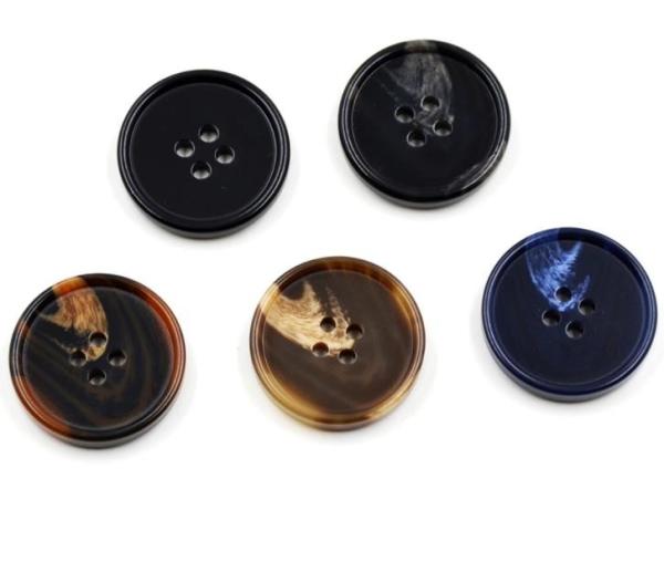 Grey Resin Fancy Blazer Buttons 4 furos laváveis para a camisa
