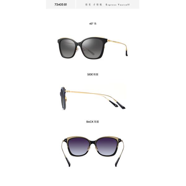 Metal PEI Mixture Frame Ladies Polarized Sunglasses Fashionable Cat Eye TAC Lens Eyeglass