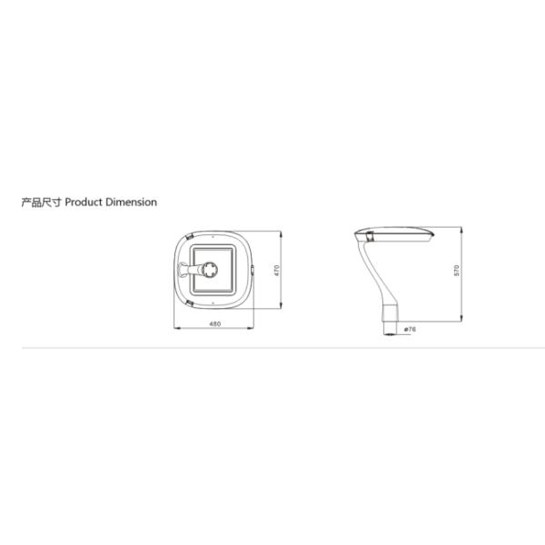 Outdoor die cast aluminium 60W led garden light for Park Sidewalk