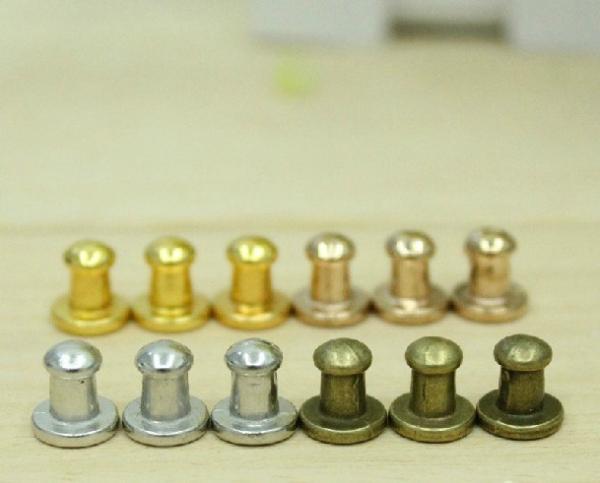 Leather Craft 5mm Head Screwback Button Stud Rose gold