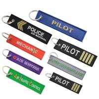 Custom Shape Embroidered Keychain Embroidered Logo With Both Sides