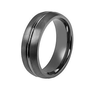7 mm en forme de dôme en centre ronde classique pour hommes ornement de mariage en tantale bijoux