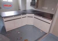 Banco de laboratório de química de cor azul Banco de laboratório com armazenamento Indonésia Lavabo cerâmico