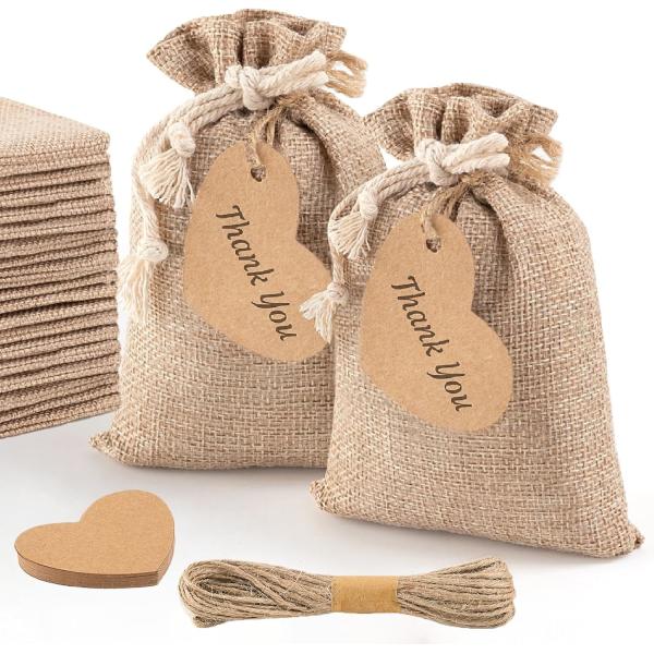 Linen Material Drawstring Gift Bags Jewelry Bags Shockproof