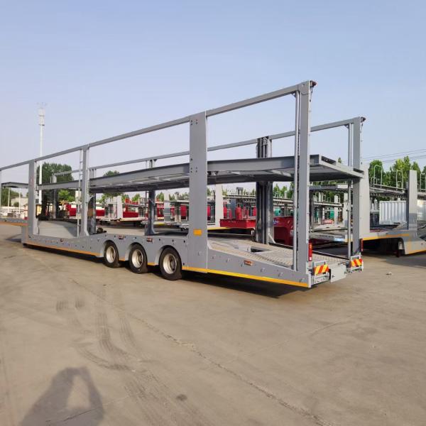 Not Self-dumping 3 Axle Double Deck 6/8/10 Car Transport Semi-Trailer for Pickup Truck