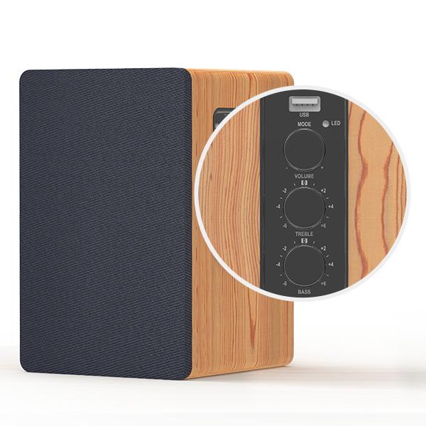 Vofull Hifi Wood Bookshelf Speaker with 4 Bass & 2 Silk Tweeter