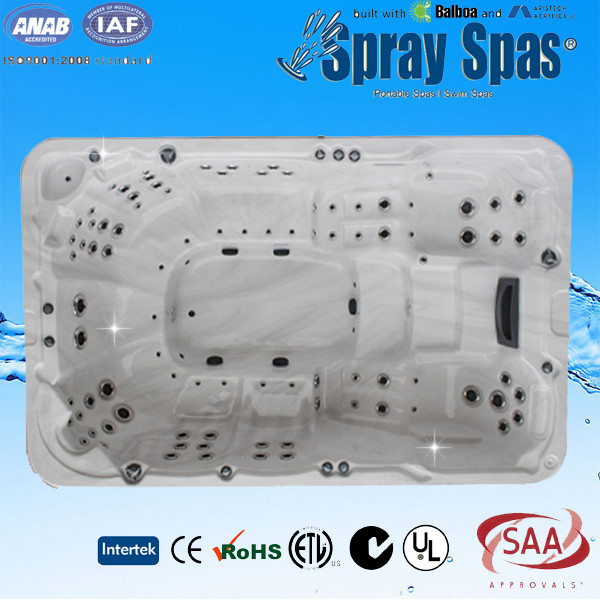 Massage outdoor swim hydro hot tub with 75pcs massage jet, 2 pieces ozone jet, balb system