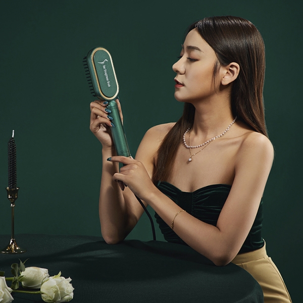 Женские керамические горячие расчески, многофункциональная расческа для укладки, стайлер для волос, электрическая щетка для выпрямления волос, щипцы для завивки