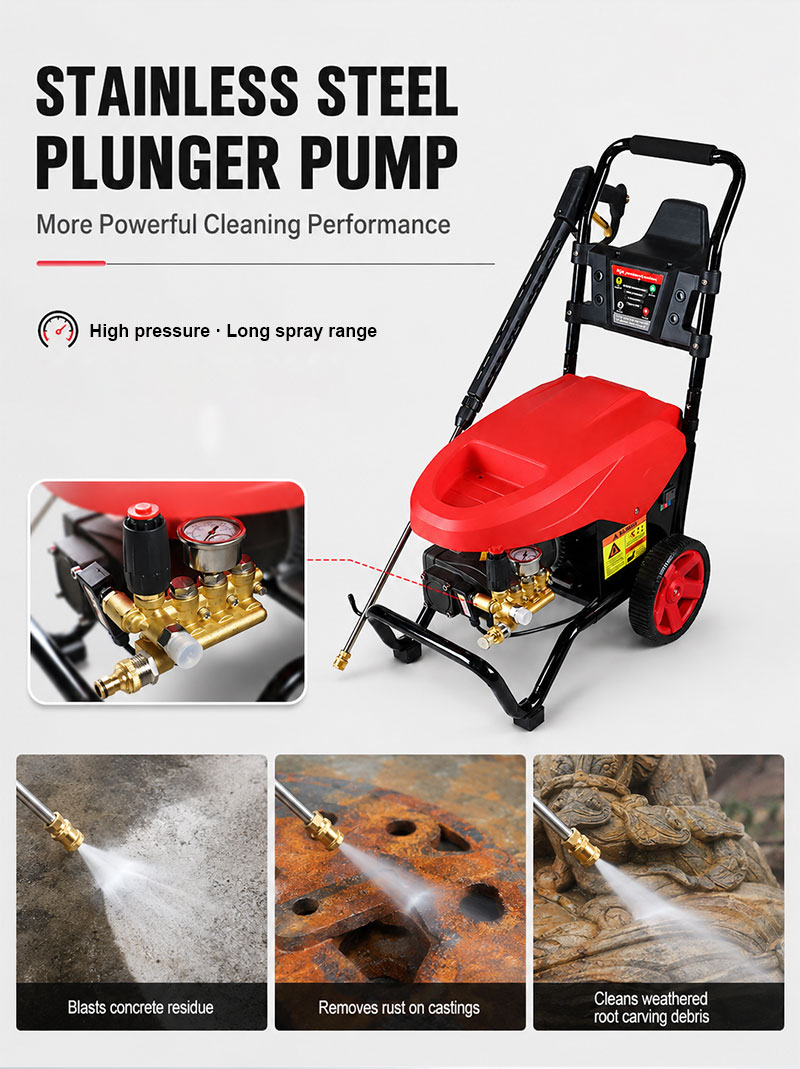 Smart Electric 125bar Pressure Car Washing Machine Industrial Commercial Automatic High Pressure Washer