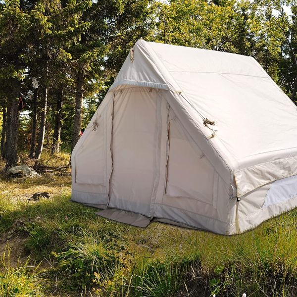 4-5 Person Inflatable Glamping Tent with Pump Easy Setup Waterproof Outdoor Camp Air Tent