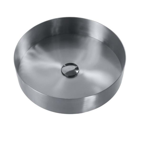Undermount Single Round Bathroom Stainless Steel Sink Counter Top Gold