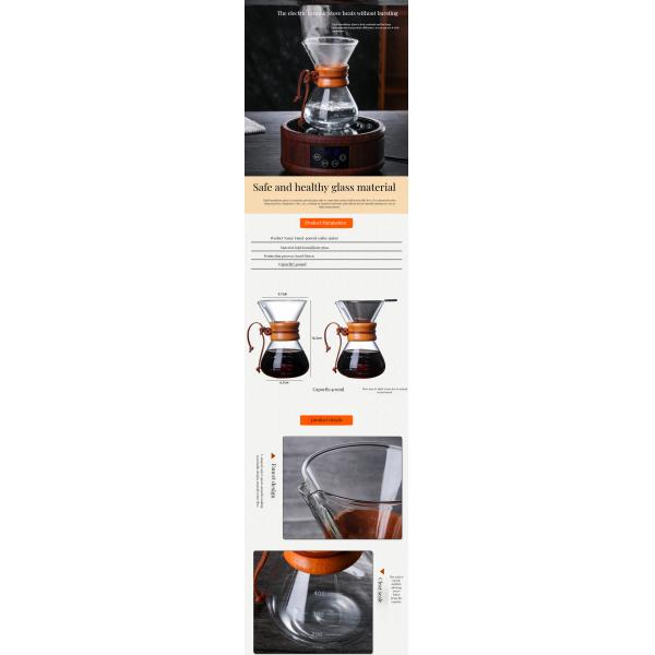 Customized Logo Double Wall Borosilicate Glass Coffee Maker for Unusual Heat Resistant