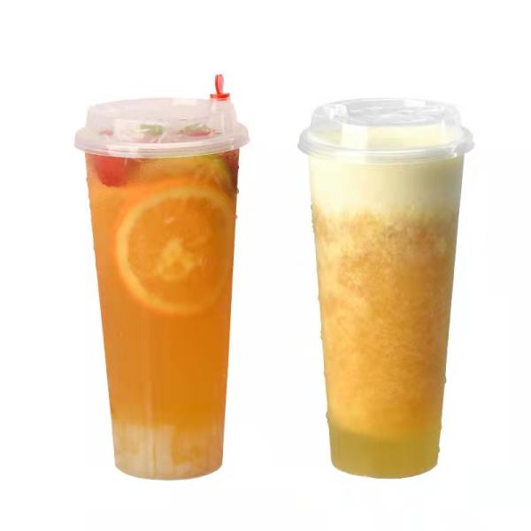 OEM 1L Milk Tea Plastic Cups Single Wall 95mm PP Disposable Cups 1000ml