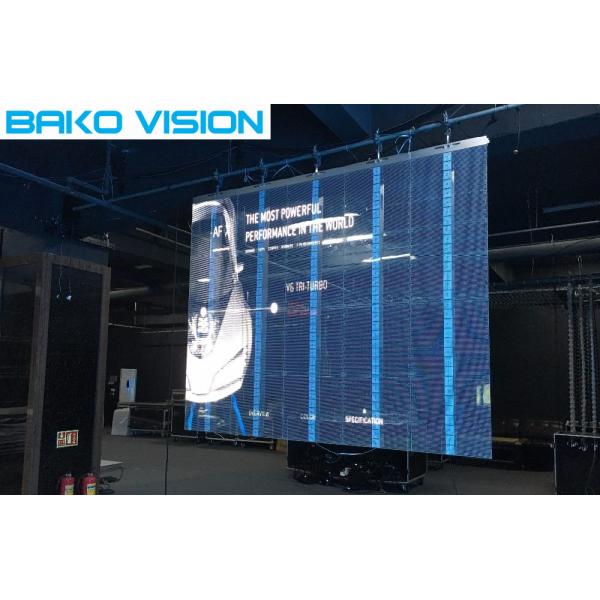 Hidden Cable Transparent LED Screens Wide Viewing Angle P3.9-7.8 LED Wall