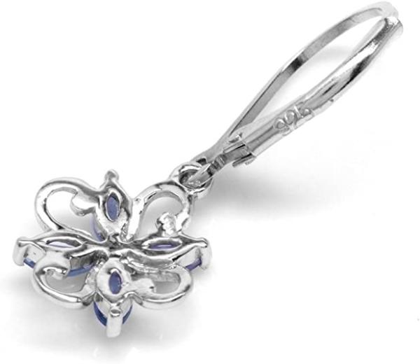 0.5 Carat Branch Flower Design JewelersClub Tanzanite Ring  Sterling Silver Ring Jewelry with White CZ Accent