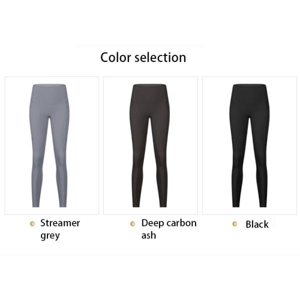 Hip Lifting High Waisted Tights Pants Nylon Women's Yoga Pants With Side Pockets