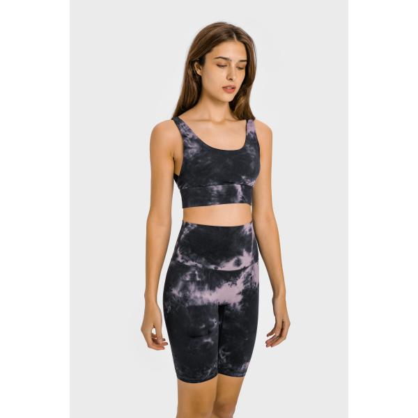 Women Tie Dye Workout Sets 2 Piece U Type Sports Bra And Yoga Pants Set
