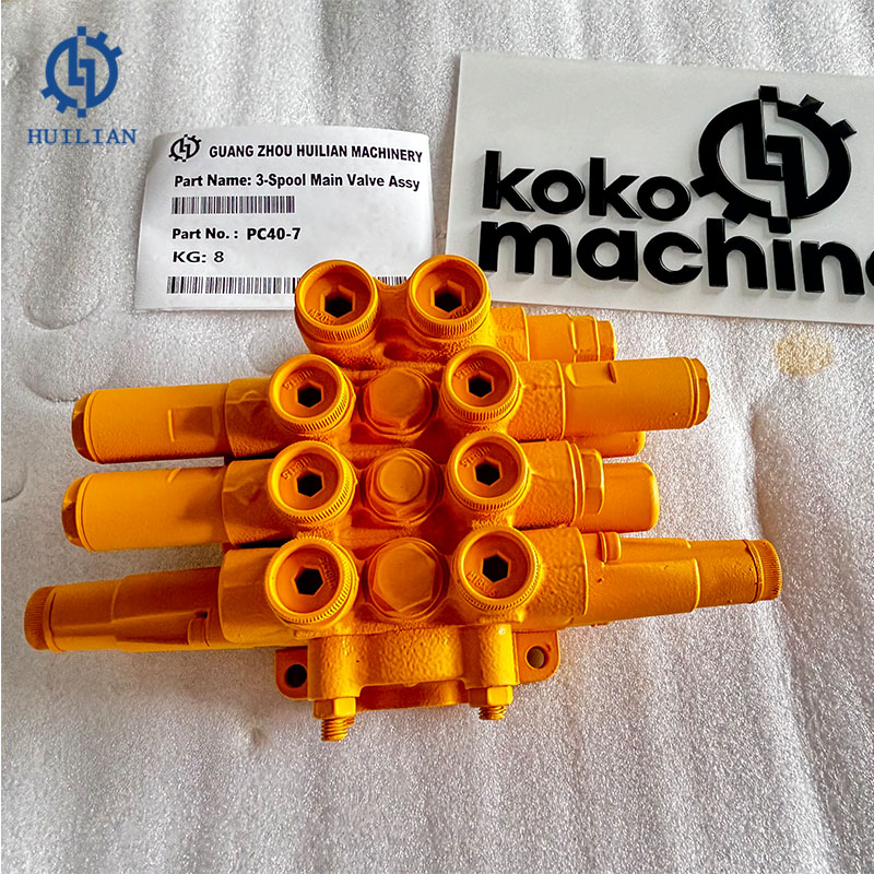 3‑Spool Main Control Valve Assembly PC40‑7 Hydraulic Control Valve For Komatsu Excavator PC40‑7