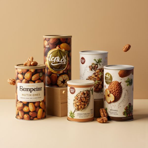 Aluminum Foil Paper Cans Packaging Airtight Dried Fruit Nuts Paperboard Canister