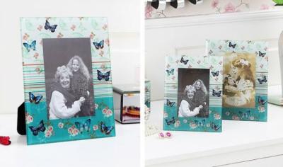 5x7 Glass Photo Frames / Personalized Glass Picture Frames Table Decoration