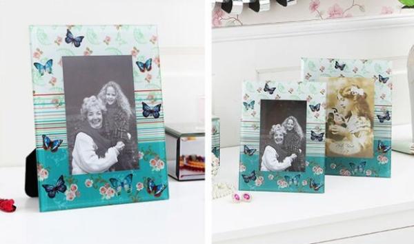 5x7 Glass Photo Frames / Personalized Glass Picture Frames Table Decoration