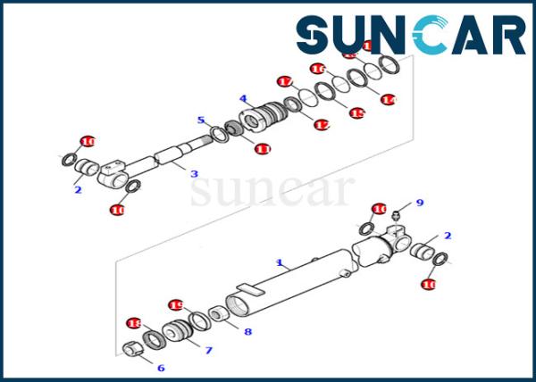 Substituição Kit Fits PC27R-8 do cilindro do crescimento do jogo 878000665 do selo do cilindro do crescimento de KOMATSU
