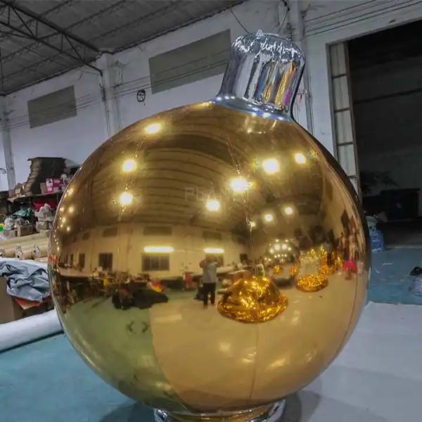 Gran ornamento de PVC Boleta de espejo de Navidad Bolas brillantes Balón de espejo inflable para la decoración