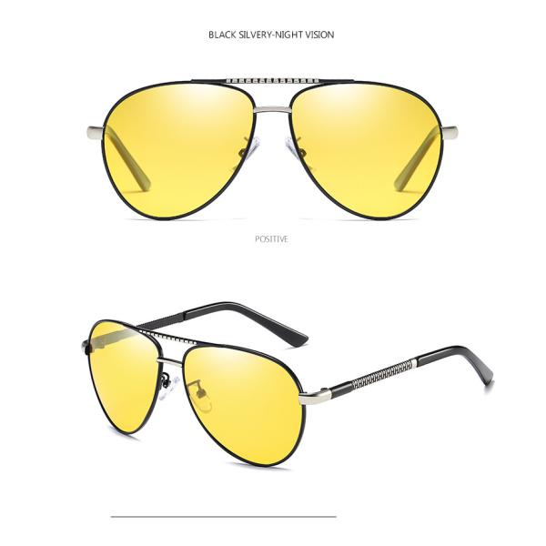 Alloys Pilot Polarized Lens Mens Luxury Sunglasses UV400 Driving Night Fishing Glasses