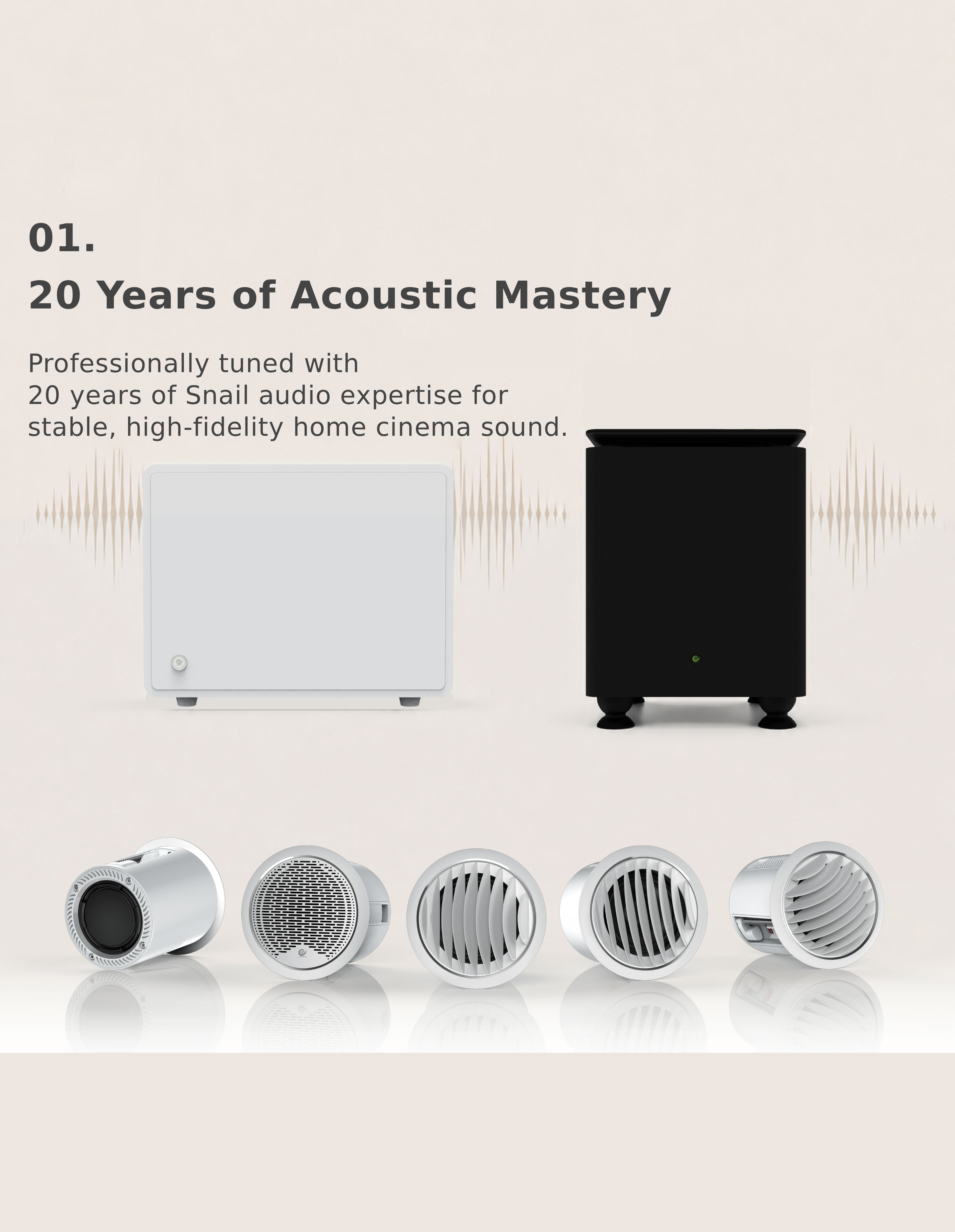Snail Power CW90-P10 5.1 Wireless Hidden Living Room Home Cinema System 180W High Power In-Ceiling Speaker with 1000W Subwoofer