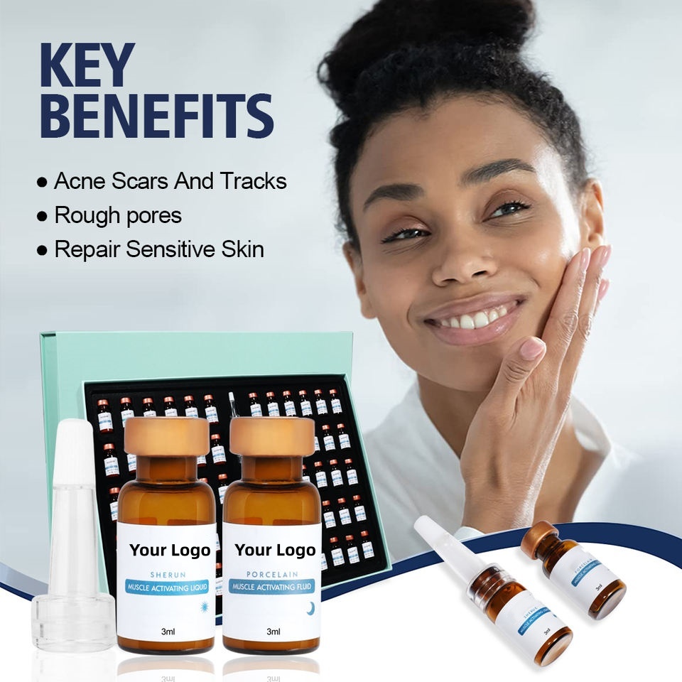 OEM ODM customized brand skin care epidermal growth factor freeze-dried facial essence firming moisturizing cream anti-aging and anti wrinkle facial essence set