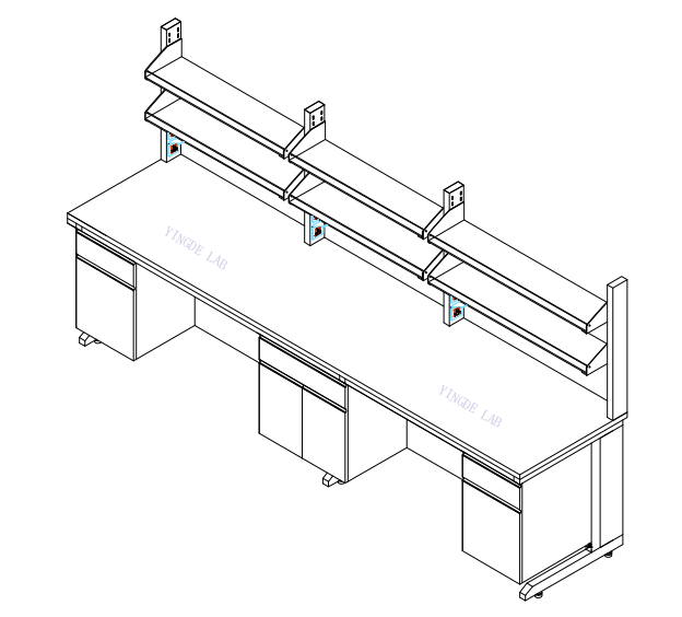Steel Wood Modular Laboratory Benches C Frame Laboratory Island Table With Sink And Reagent Rack