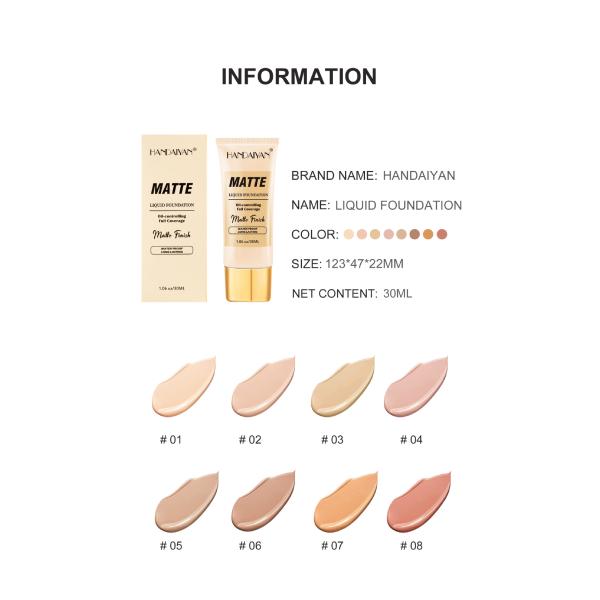 Natural Waterproof Foundation Makeup Conclear Nude Makeup Matte Finish Coverage Long Lasting