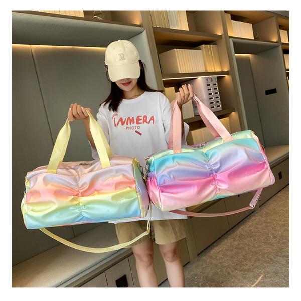 Sports Duffel Travel Bag, Gym Bag With Shoes Compartment,Sports Duffle Bag For Girls,Waterproof Travel Gym Tote Bags For Women,Purple