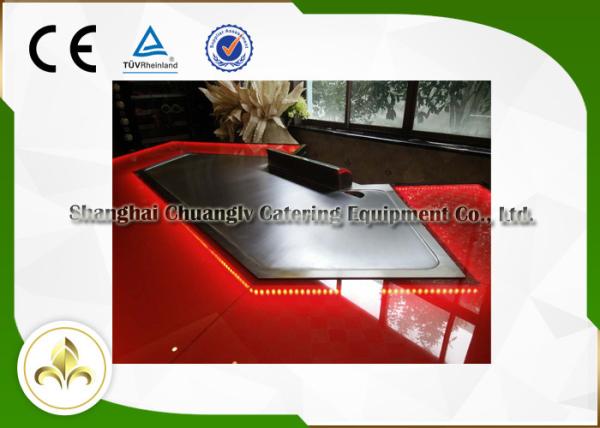 11 Seat Japanese Teppanyaki Grill Table , Japanese Restaurant Grill Table With Ventilation