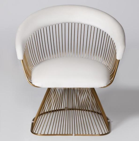 White Velvet Fabric Living Room Couches With Polished Brass Metal Bas