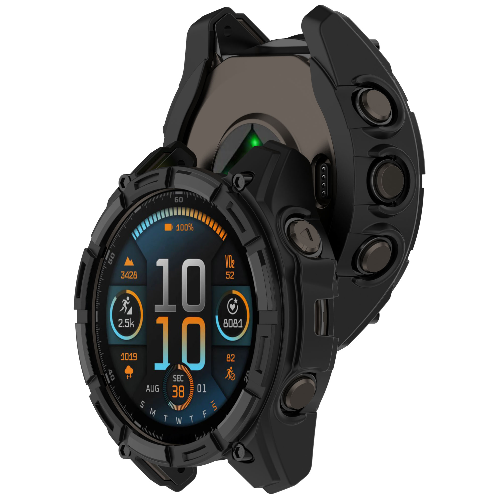 Eraysun Smart Watch Strap Shell Cover Bumper Silicone Skin Accessories TPU Case for Garmin Enduro 3 Protector Watch Band Adapter