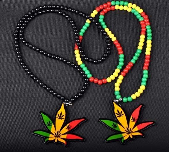 Hip-hop style necklace acrylic jewelry marijuana leaf pendant necklace