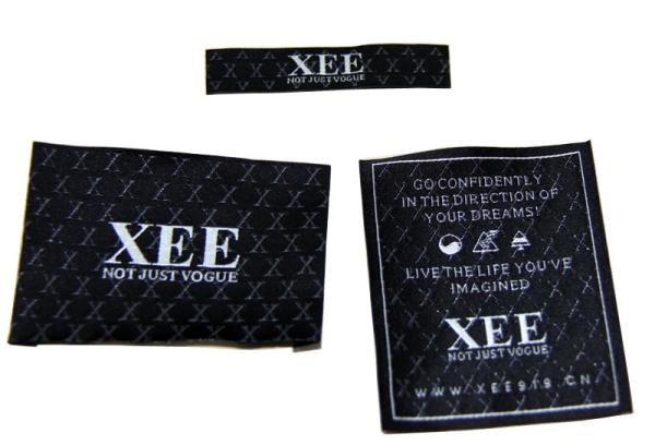 Customized design top quality polyester yarn woven lable for men\s clothes