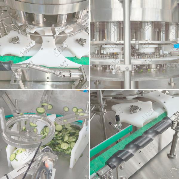LWT Cucumber Slice Can specialized Precision Filling Machine with High Efficiency Glass Jar Steam Sealing