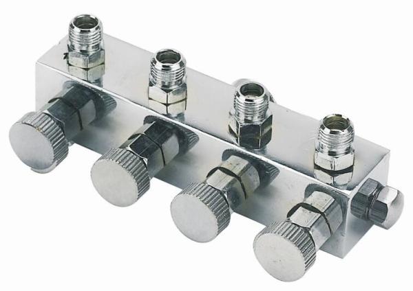 High Durability Airbrush Spare Parts , 4 Way Airbrush Manifold Replacement A9-4