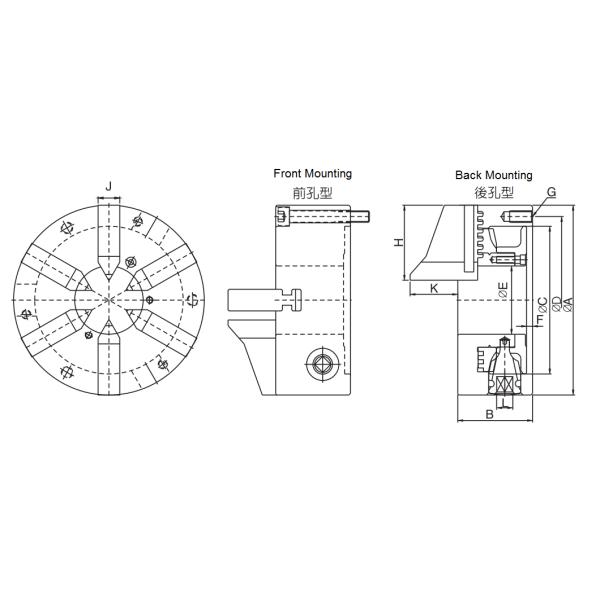 COMO TIPO MANDRIS do FURADOR 6-JAW