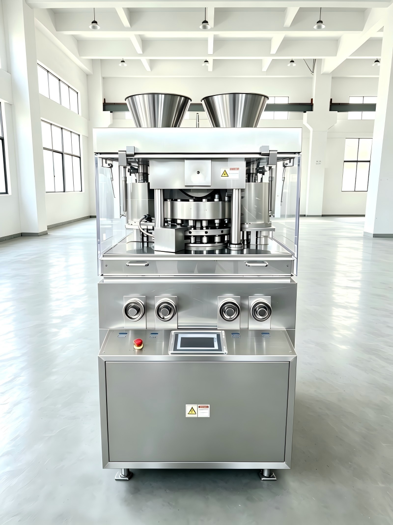 Double Pressing Salt Tablet Press Machine Tablet Compaction 29kN