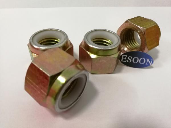 M24-3.0 DIN 982 Class 8 Yellow Zinc Finish Steel Nylon Insert Lock Nut