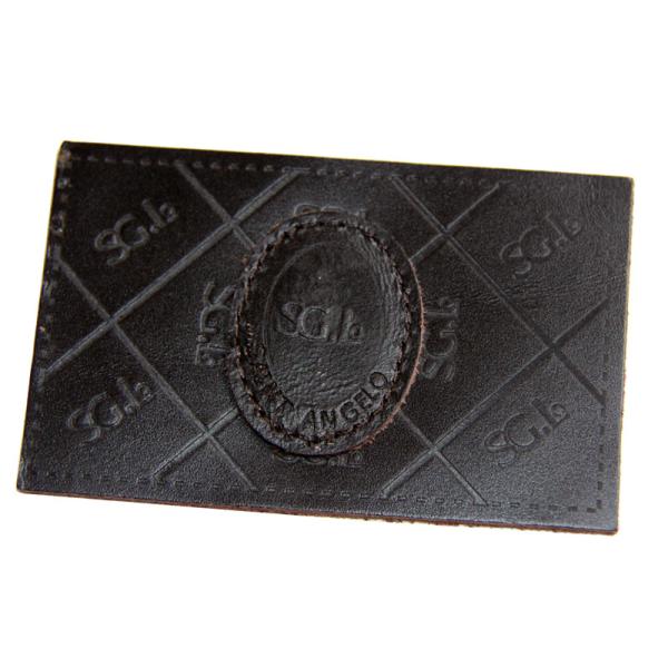 Customized stamped  sewing Logo  Leather Patches Real Leather For Garment