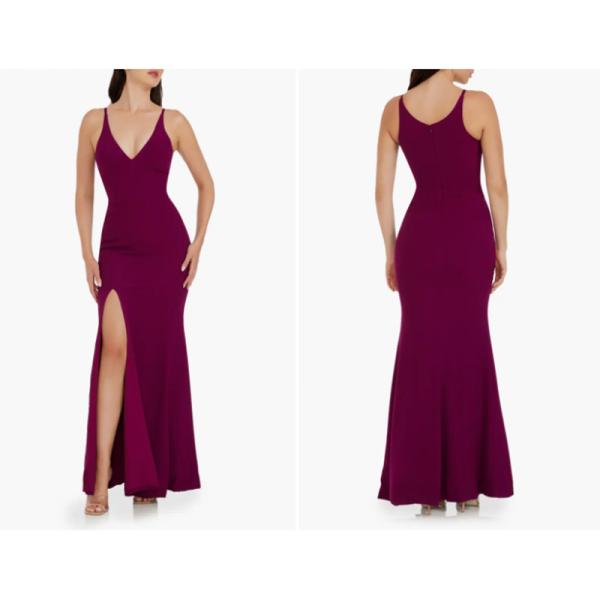 Stunning Sleeveless Royal Blue Satin Long Evening Dress Front Split Slit Spaghetti Straps Deep V-neck Mermaid