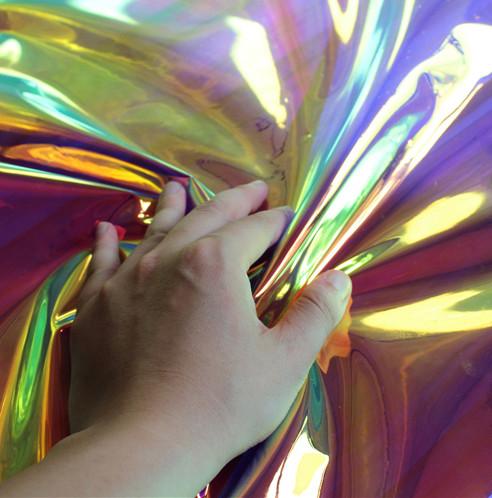 Rainbow Color Anti UV Transparent Polyurethane Fabric