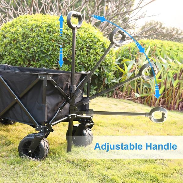 Outdoor Heavy Duty Iron Wagon Utility Folding Cart for Shopping and Camping Supplies