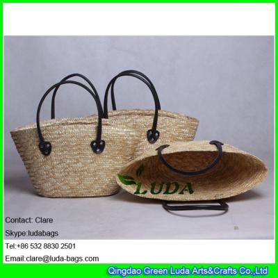 LDMC-007 wholesale natural cheap basket bag lady wheat straw bags